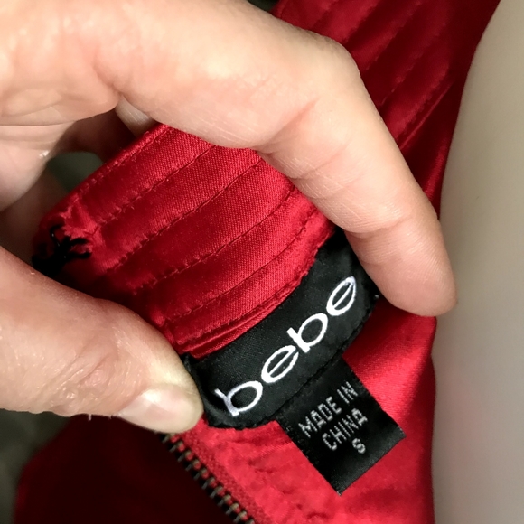 Bebe Red Satin Women's Dress Size S - Picture 2 of 5